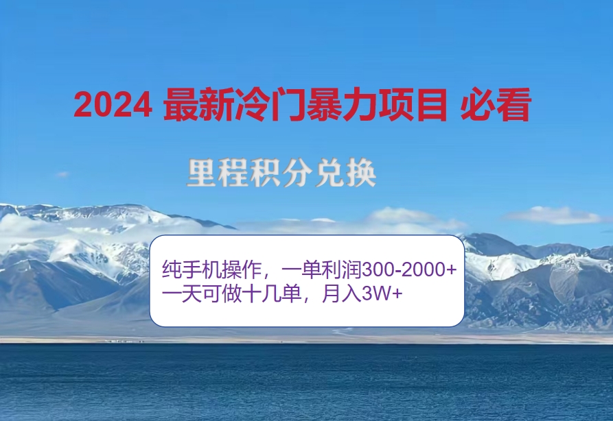 （12856期）2024惊爆冷门暴利！出行高峰来袭，里程积分，高爆发期，一单300+—2000…-副业项目资源网