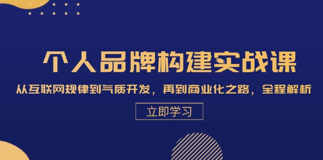 （13059期）个人品牌构建实战课：从互联网规律到气质开发，再到商业化之路，全程解析-副业项目资源网