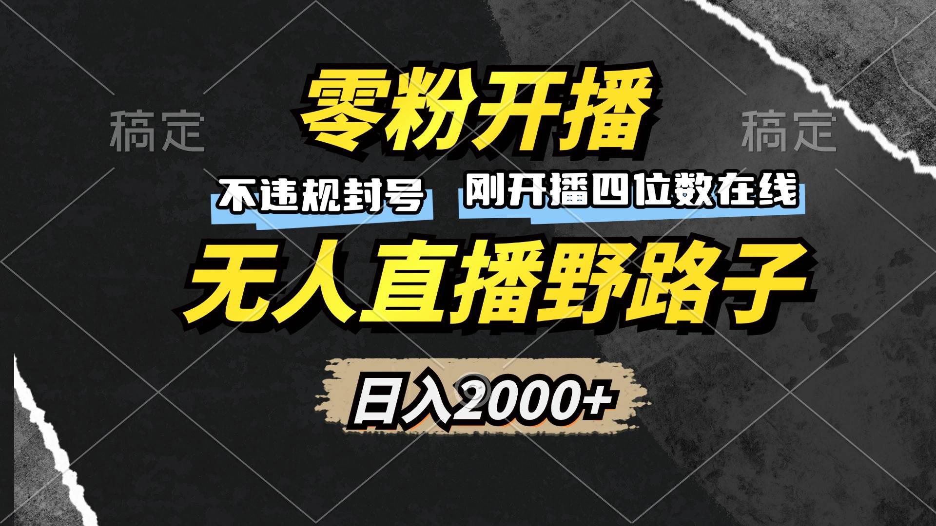 （13292期）零粉开播，无人直播野路子，日入2000+，不违规封号，躺赚收益！-副业项目资源网