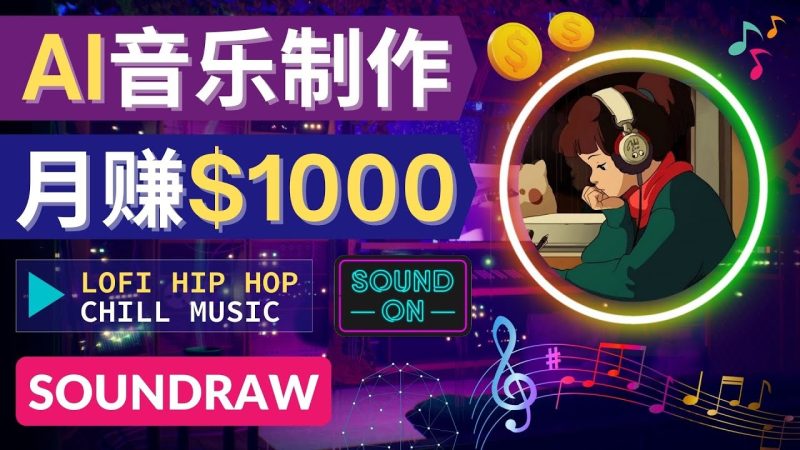 (4251期)无需任何音乐基础: 使用AI软件制作Lofi Hip Hop Chill Music 月赚1000美元-副业库