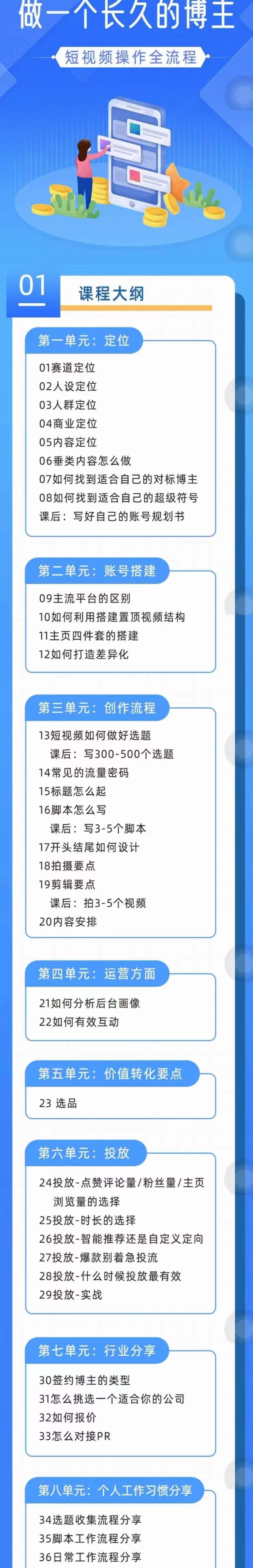 图片[2]-（4361期）短视频实操全流程-长久博主必学：账号定位+搭建+创作+运营+转化+投放  等等-副业库