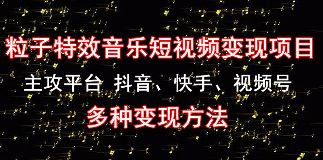 （4586期）《粒子特效音乐短视频变现项目》主攻平台 抖音、快手、视频号 多种变现方法-副业库