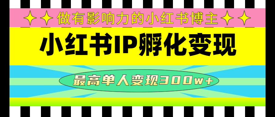 （4612期）某收费培训-小红书IP孵化变现：做有影响力的小红书博主，最高单人变现300w+-副业库