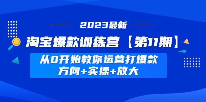 （4784期）淘宝爆款训练营【第11期】 从0开始教你运营打爆款，方向+实操+放大-副业库