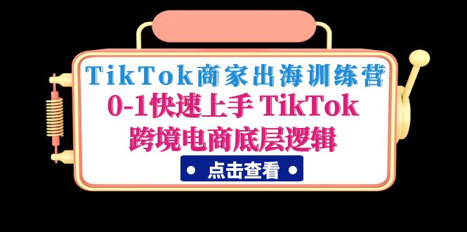（4795期）TikTok商家出海训练营：0-1快速上手 TikTok跨境电商底层逻辑(无中创水印)-副业库