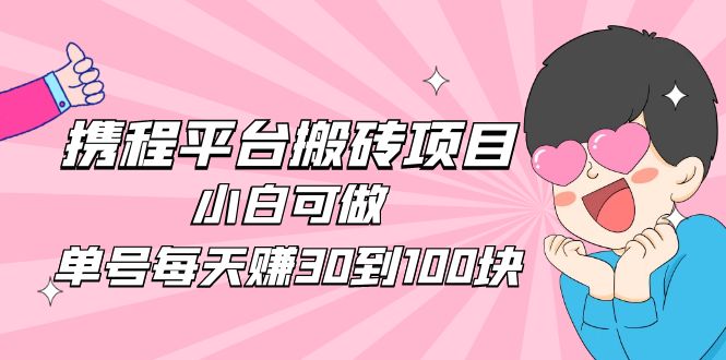 （4801期）2023携程平台搬砖项目，小白可做，单号每天赚30到100块钱还是很容易的-副业库