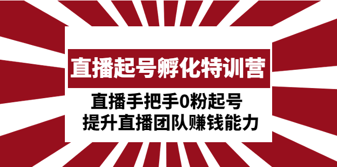 （4864期）直播起号孵化特训营：直播手把手0粉起号  提升直播团队赚钱能力-副业库