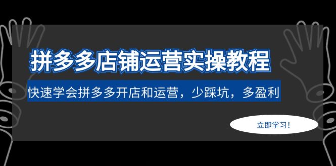 （4883期）拼多多店铺运营实操教程：快速学会拼多多开店和运营，少踩坑，多盈利-副业库