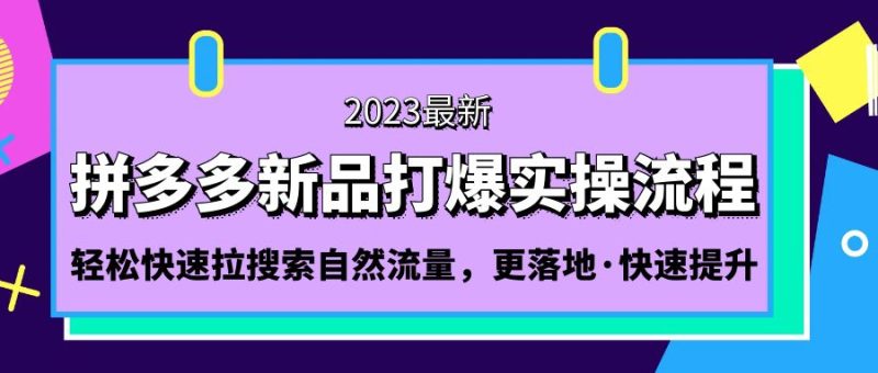 （5036期）拼多多-新品打爆实操流程：轻松快速拉搜索自然流量，更落地·快速提升!-副业库