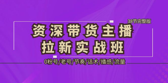 （5191期）资深·带货主播拉新实战班，0粉号/老号/节奏/话术/播感/流量-38节完整版-副业库