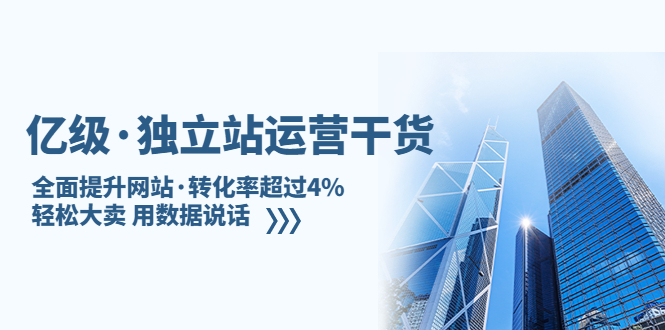 （5279期）亿级·独立站运营干货：全面提升网站·转化率超过4%，轻松大卖 用数据说话-副业库