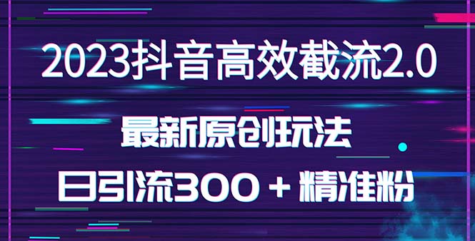 （5293期）日引300＋创业粉，独家抖音高效截流2.0玩法（价值1280）-副业库