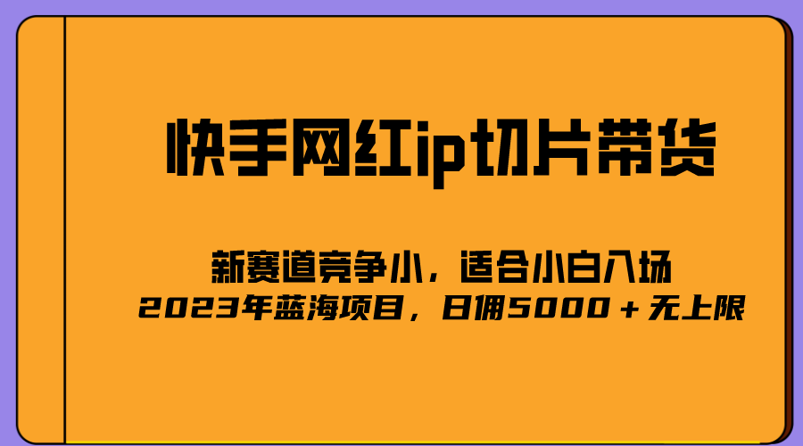 （5346期）2023爆火的快手网红IP切片，号称日佣5000＋的蓝海项目，二驴的独家授权-副业库