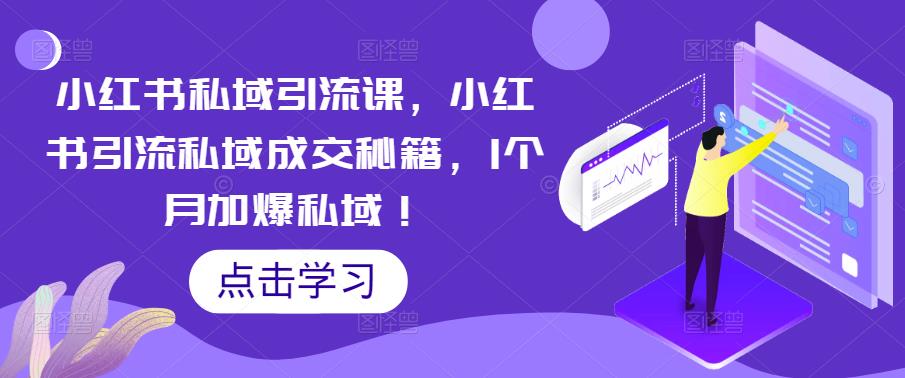 （5352期）小红书私域引流课，小红书引流私域成交秘籍，1个月加爆私域！-副业库