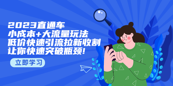 （5471期）2023直通小成本+大流量玩法，低价快速引流拉新收割，让你快速突破瓶颈!-副业库