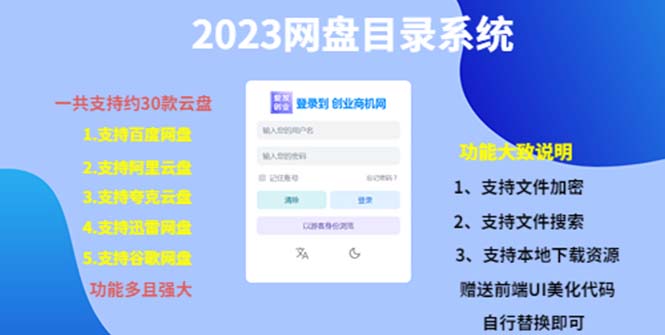 （5470期）（项目课程）2023网盘目录运营系统，一键安装教学，一共支持约30款云盘-副业库