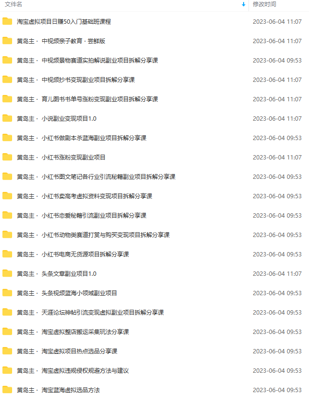 图片[2]-（6056期）黄岛主副业多套热门项目合集：日入几十到几百不等（完整教程+资料+素材）-副业库