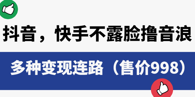（6149期）抖音，快手不露脸撸音浪项目，多种变现连路（售价998）-副业库