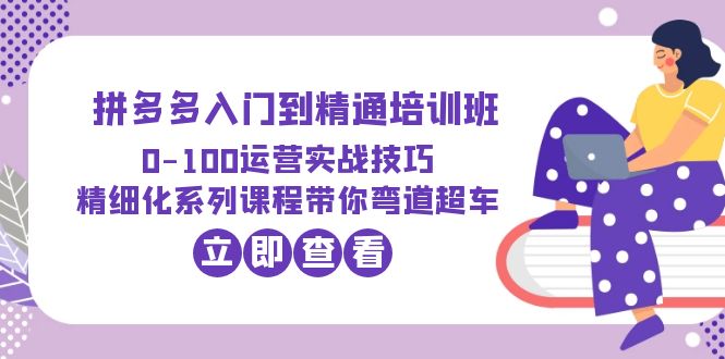 （6243期）2023拼多多入门到精通培训班：0-100运营实战技巧 精细化系列课带你弯道超车-副业库