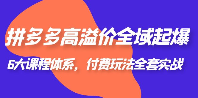 （6297期）拼多多-高溢价 全域 起爆，6大课程体系，付费玩法全套实战！-副业库