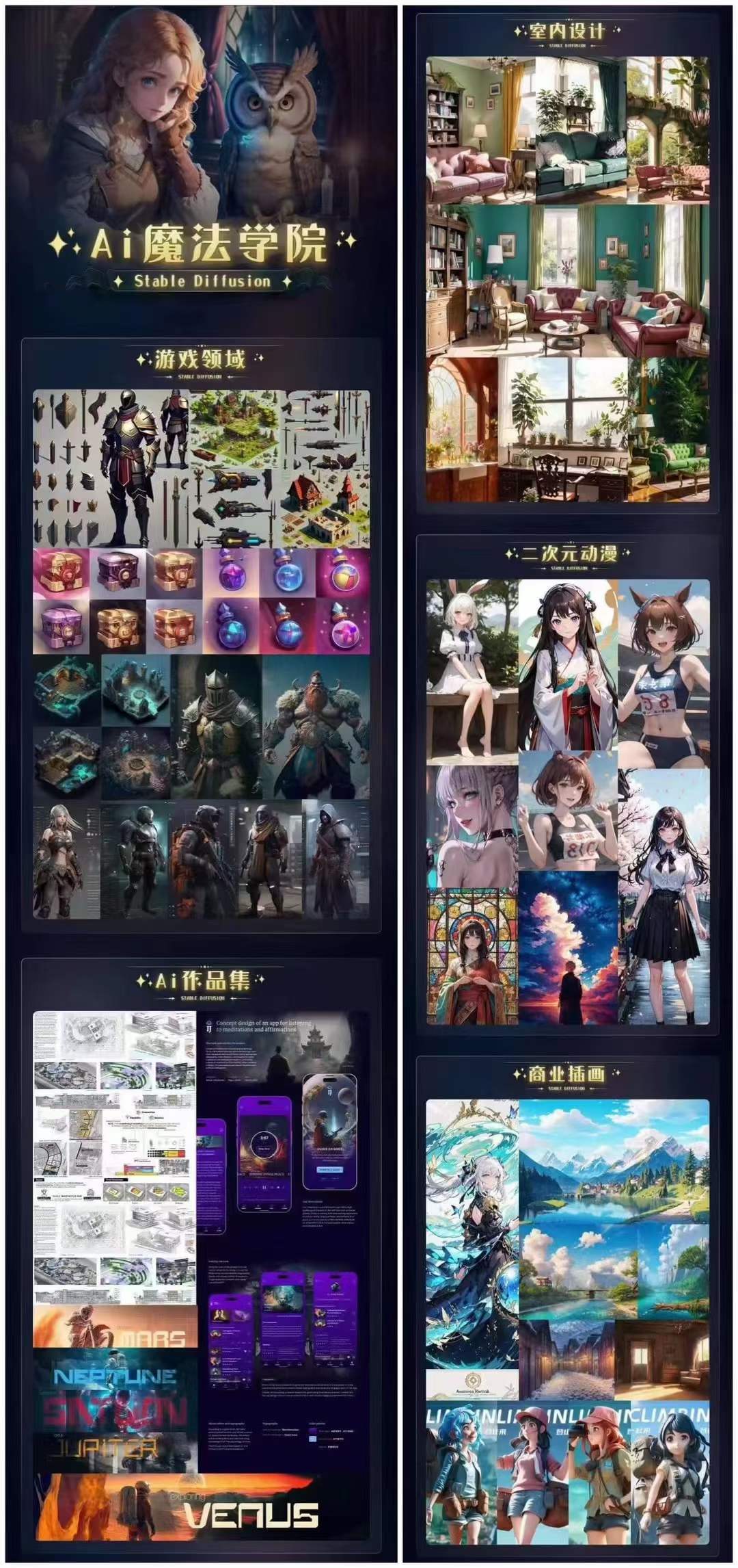 图片[2]-（6339期）Ai魔法绘画 Stable Diffusion专业课 高效辅助Ui/运营作品集 0到精通系统课-副业库