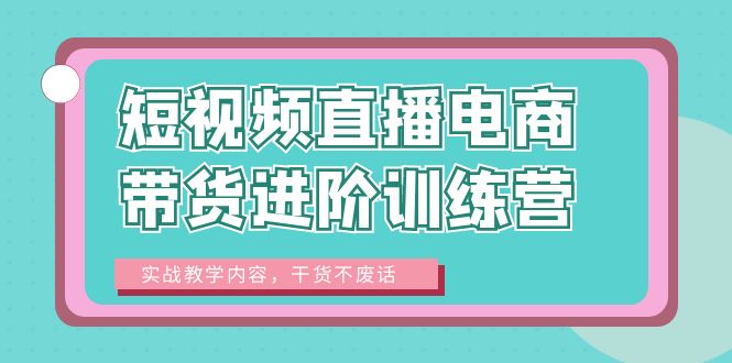 （6401期）短视频直播电商带货进阶训练营：实战教学内容，干货不废话！-副业库