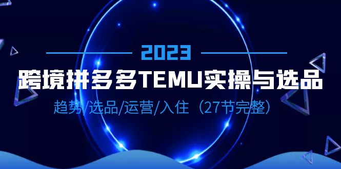 （6550期）2023跨境·拼多多·TEMU实操与选品，趋势·选品·运营·入住（27节完整）-副业库