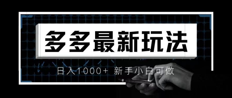 (6699期)价值4980的拼多多最新玩法,月入3w【新手小白必备项目】-副业库