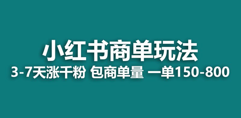 (6698期)小红书商单玩法,一周破千粉,商单接到手软,一单150-800-副业库