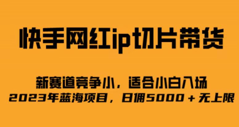（6832期）快手网红ip切片新赛道，竞争小事，适合小白  2023蓝海项目-副业库