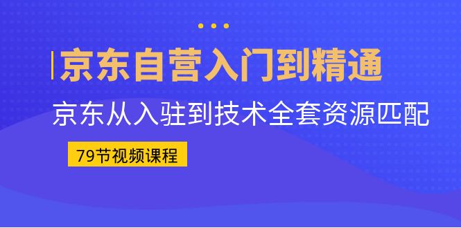 （6901期）京东自营入门到精通：京东从入驻到技术全套资源匹配（79节课）-副业库