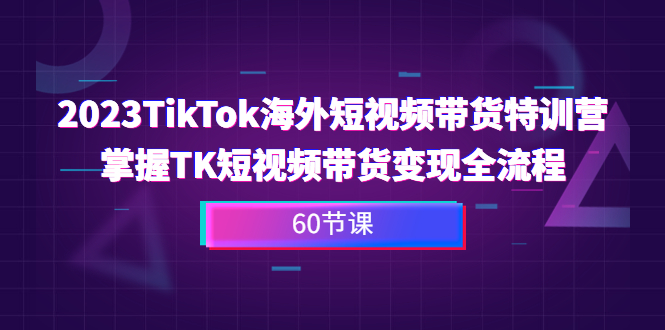 （6890期）2023-TikTok海外短视频带货特训营，掌握TK短视频带货变现全流程（60节课）-副业库