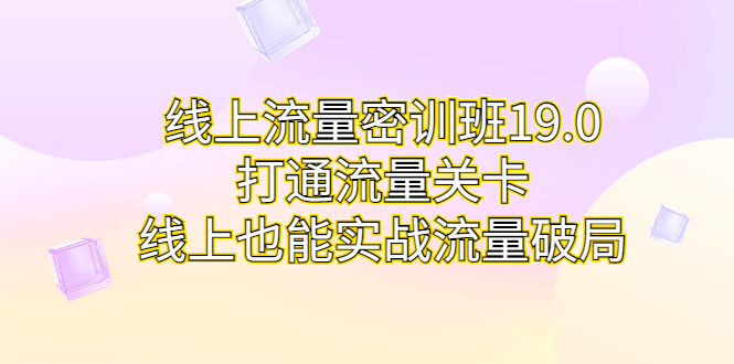 （6955期）线上流量密训班19.0，打通流量关卡，线上也能实战流量破局-副业库