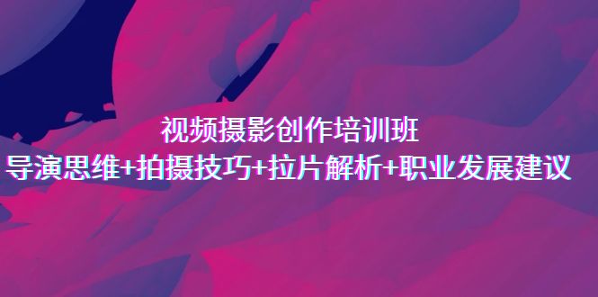 （7018期）视频摄影创作培训班，导演思维+拍摄技巧+拉片解析+职业发展建议-副业库