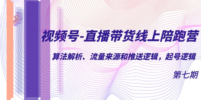 （7220期）视频号-直播带货线上陪跑营第7期：算法解析、流量来源和推送逻辑，起号逻辑-副业库