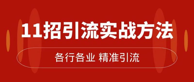 (7386期)精准引流术:11招引流实战方法,让你私域流量加到爆(11节课完整版)-副业库