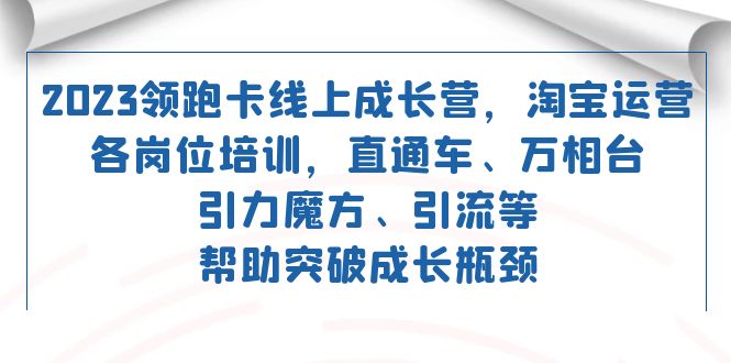 （7462期）2023领跑·卡 线上成长营 淘宝运营各岗位培训 直通车 万相台 引力魔方 引流-副业库