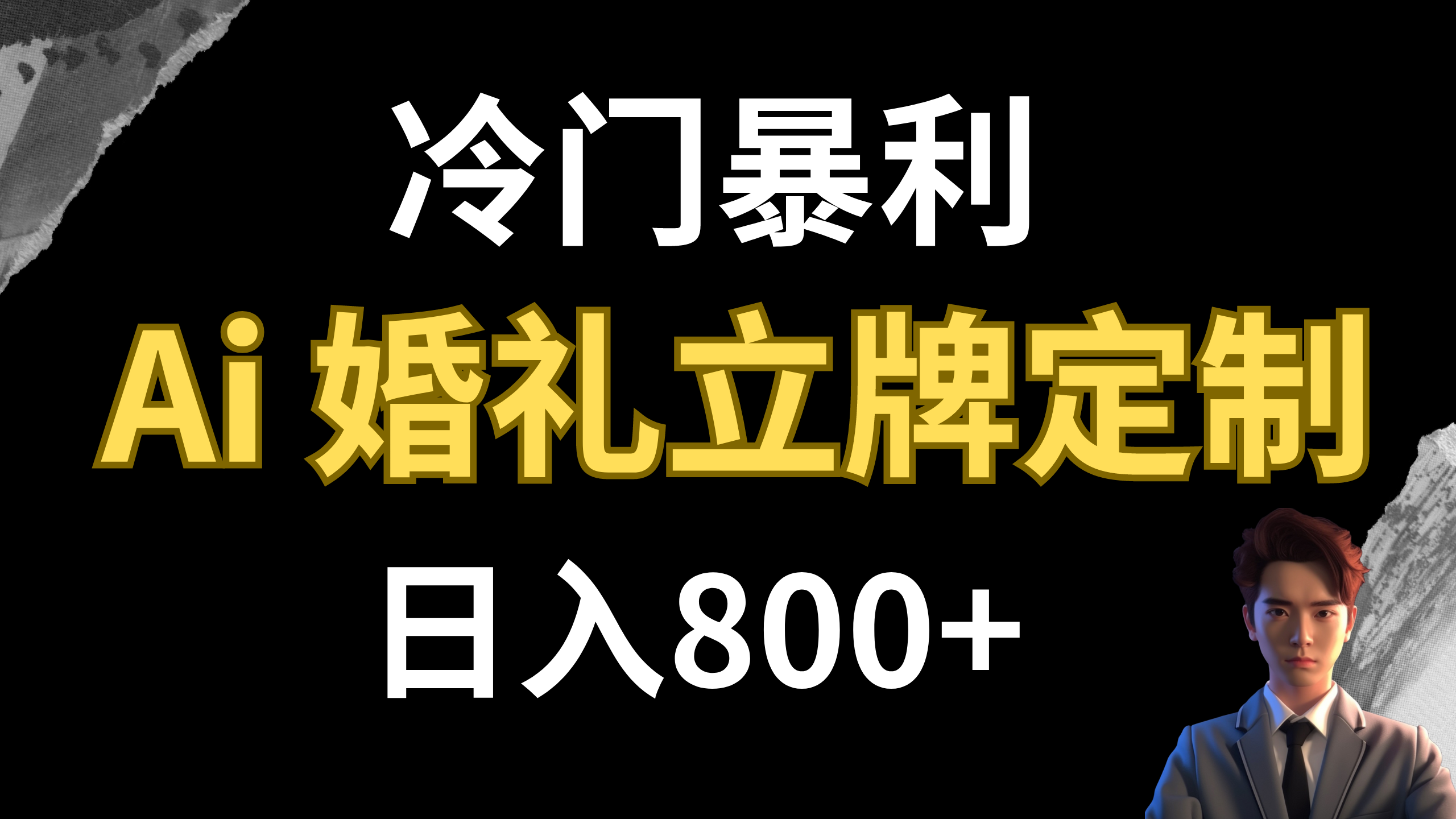 （7770期）冷门暴利项目 AI婚礼立牌定制 日入800+-副业库