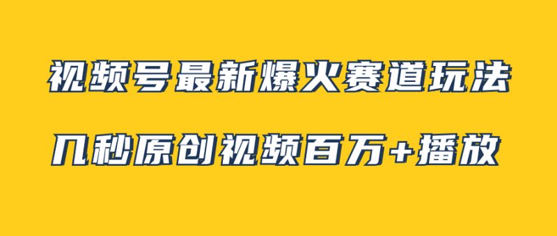 （7917期）视频号最新爆火赛道玩法，几秒视频可达百万播放，小白即可操作（附素材）-副业库