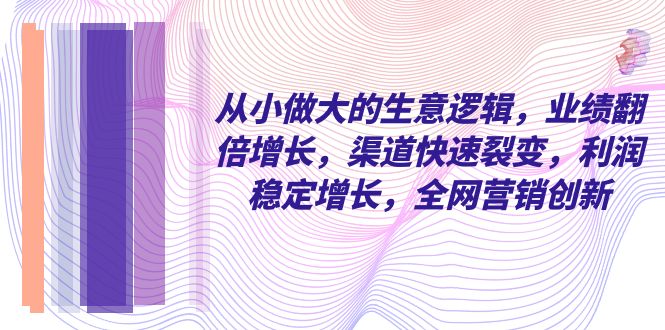 （8044期）从小 做大的生意逻辑，业绩翻倍增长，渠道快速裂变，利润稳定增长，全网…-副业库
