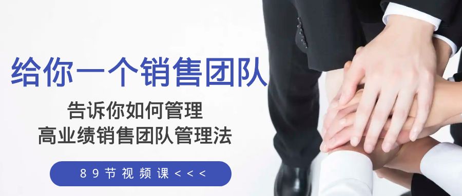 （8169期）给你 一个销售团队，告诉你如何管理，高业绩销售团队管理法（89节课）-副业库