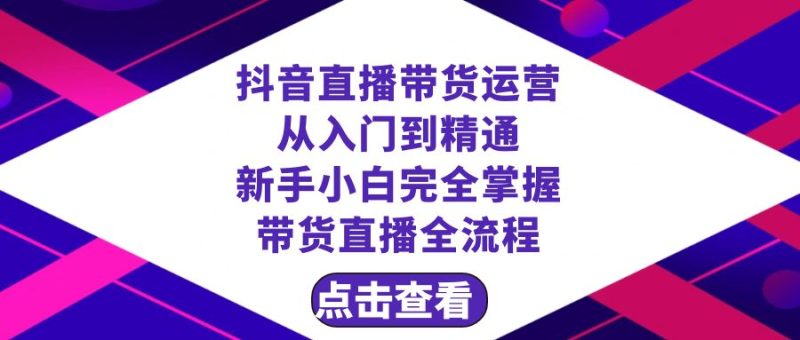 (8305期)抖音直播带货 运营从入门到精通,新手完全掌握带货直播全流程(23节)-副业库