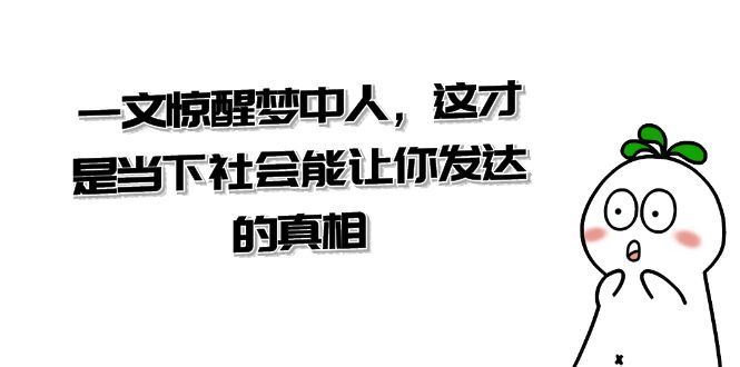（8480期）某公众号付费文章《一文 惊醒梦中人，这才是当下社会能让你发达的真相》-副业库