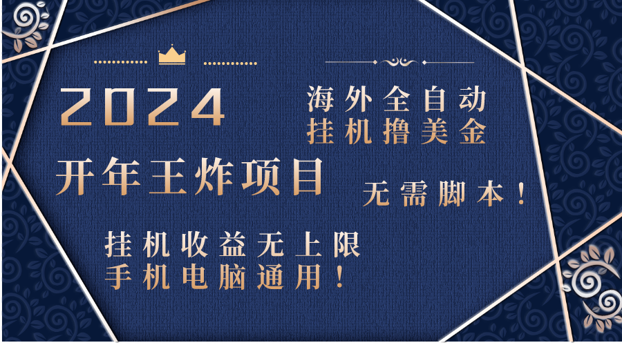 （8494期）2024海外全自动挂机撸美金项目！手机电脑均可，无需脚本，收益无上限！-副业库