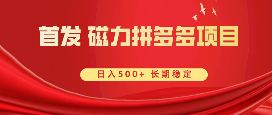 （8611期）首发 磁力拼多多自撸  日入500+-副业库