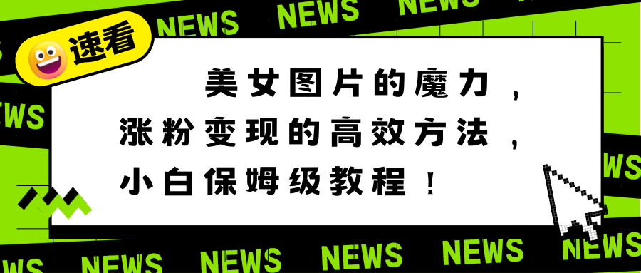 （8666期）美女图片的魔力，涨粉变现的高效方法，小白保姆级教程！-副业库