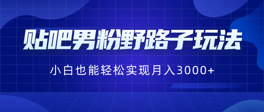 （8708期）贴吧男粉野路子玩法，小白也能轻松实现月入3000+-副业库