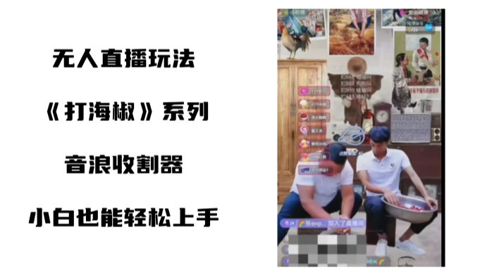 （8661期）打海椒无人直播整蛊项目，小白轻松上手撸音浪收割器（教程+工具+素材）-副业库