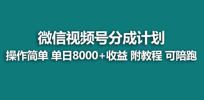（8929期）【蓝海项目】视频号分成计划最新玩法，单天收益8000+，附玩法教程，24年…-副业库