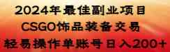 （8941期）2024年最佳副业项目 CSGO饰品装备交易 轻易操作单账号日入200+-副业库